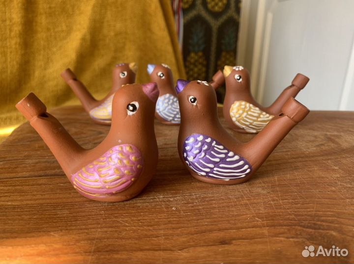 Птичка Свистулька водяная керамическая