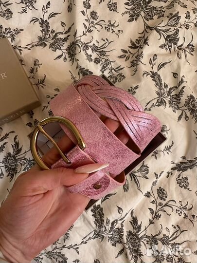 Ремень женский кожаный розовый