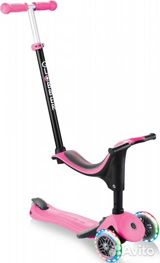 Самокат Globber GO UP sporty plus lights розовый S