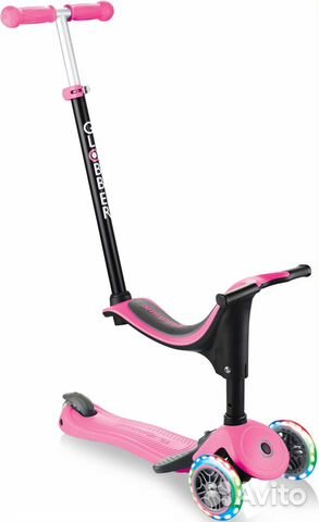 Самокат Globber GO UP sporty plus lights розовый S