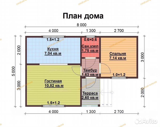 Каркасный дом 5х8м