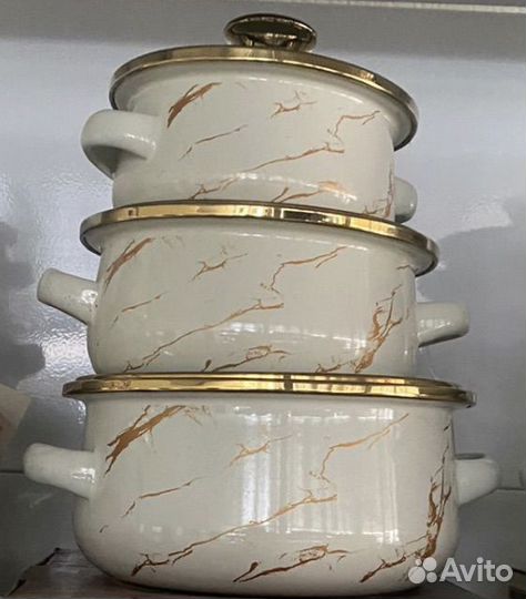 Набор мини кастрюль. Эмаль