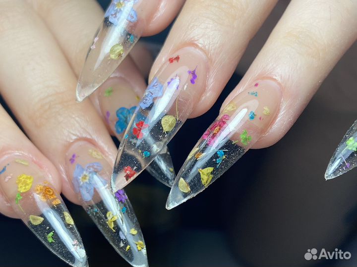 Маникюр наращивание ногтей (дизайны в подарок)