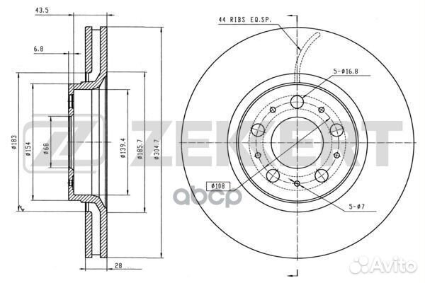 Диск торм. перед. Volvo S60 00- S80 98- V70 9