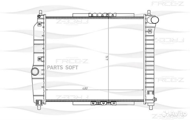 Радиатор охлаждения chevrolet Aveo/Kalos 05- 96443