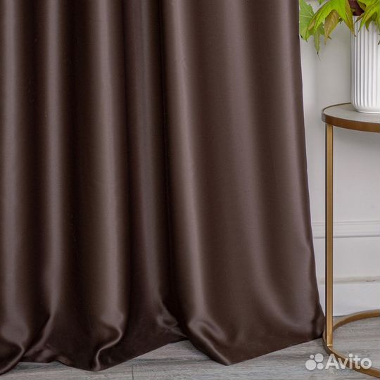 Шторы блэкаут Амадео каштановый новые пошив