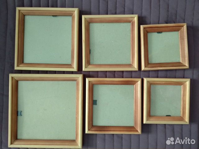 Набор из 6 фоторамок разного размера (дерево)новые