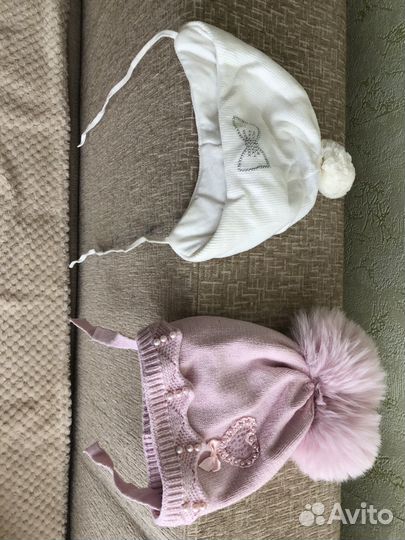 Шапка для девочки 6-9 мес