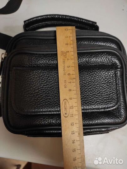 Сумка натуральная кожа мужская 16*14 см