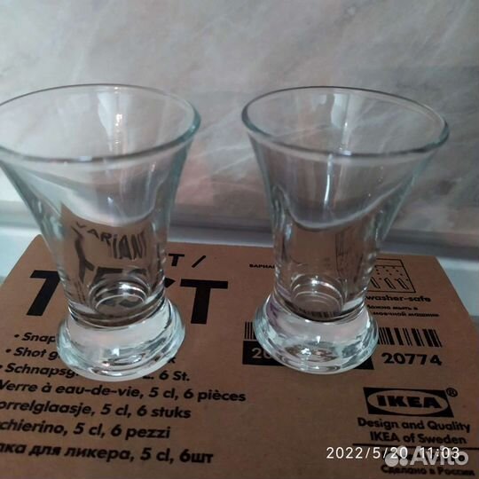 Бокалы Gina Bogemia и стопки IKEA