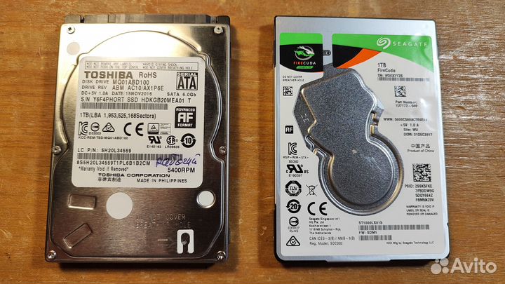 HDD и sshd диски 2.5 1Tb