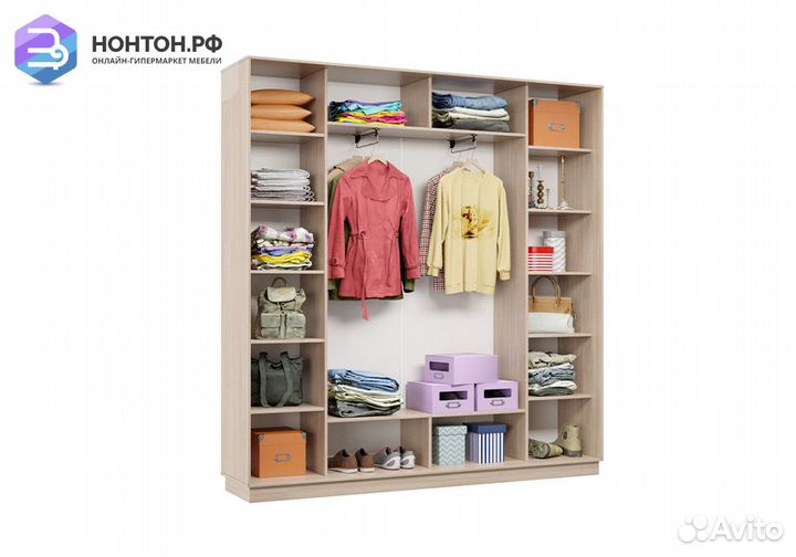 Шкаф-купе трёхдверный Ирида с 1 зеркалом ясень шим