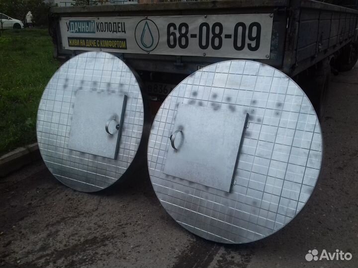 Крышка оцинкованная на кольцо для колодца