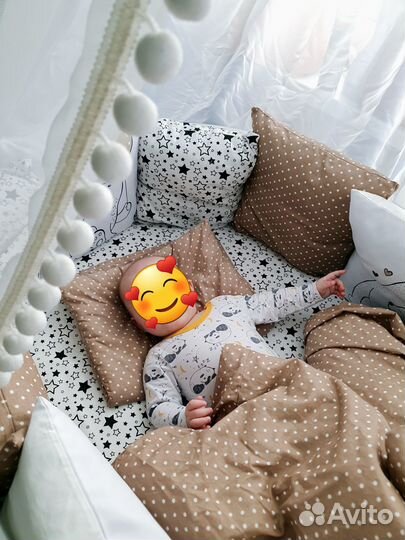 Детское постельное белье с подушками бортиками