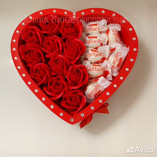 Букет сердце из Рафаэлло