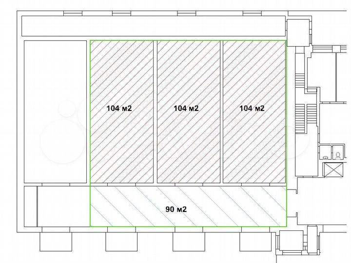 Склад из 3-х помещений с плюсовым холодом, 310 м²