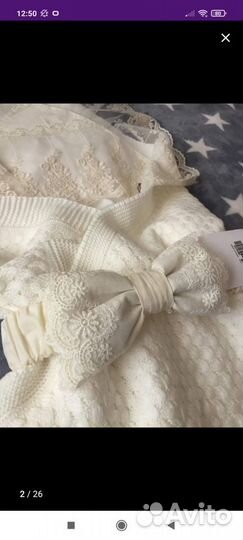 Новый Бант на выписку, на резинке на одеяло, плед