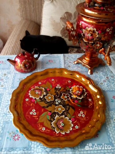 Поднос бронза хохлома