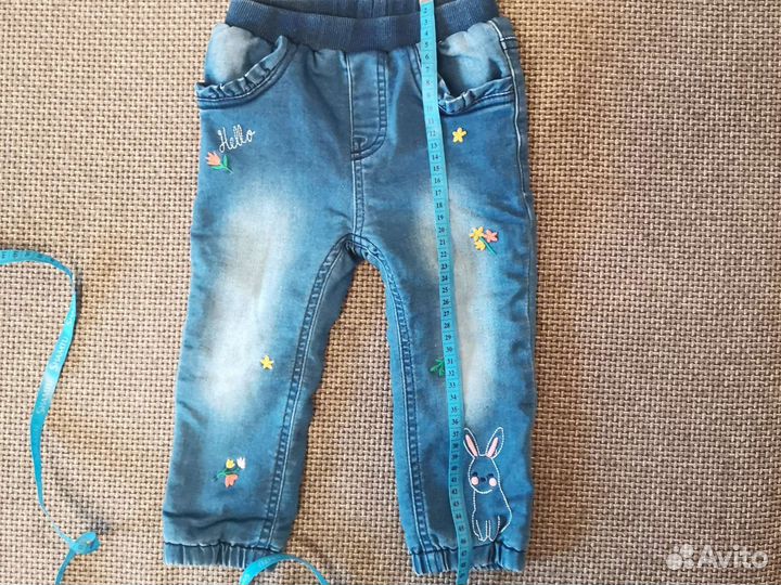 Утеплённые джинсы на девочку babygo 86
