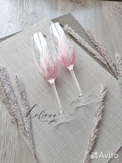 Свадебные бокалы ручной работы