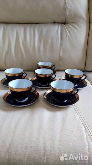 Чайный сервиз лфз кобальтовый СССР