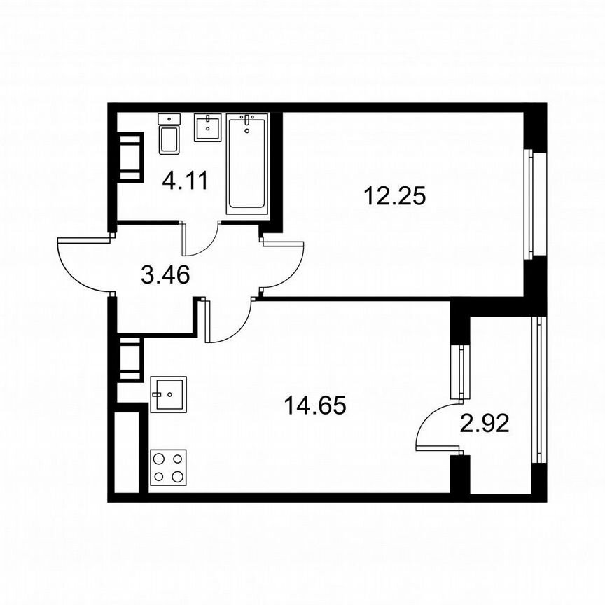 1-к. квартира, 35,9 м², 4/9 эт.