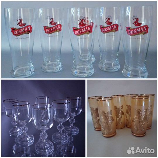 Бокалы хрустальное стекло. Чехия Богемия, Польша