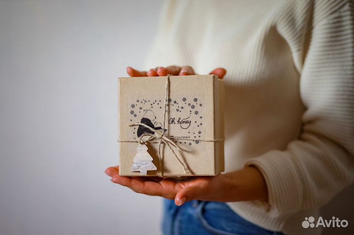 Новогодние коробки с мёдом