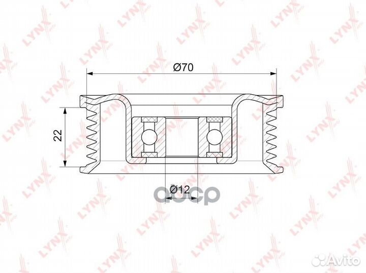 Ролик обводной приводного ремня PB7134 lynxauto