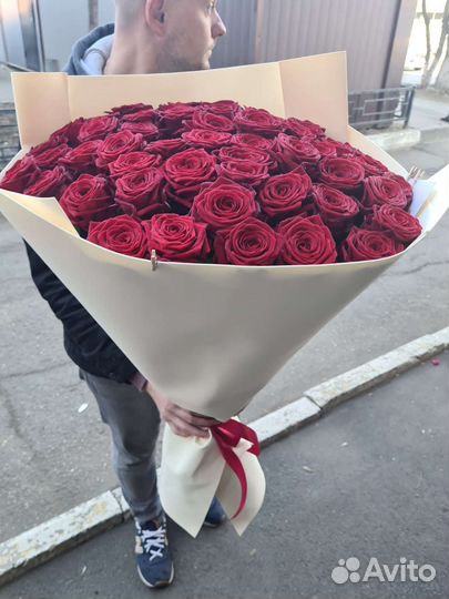 Большой букет роз метровые розы 101 роза