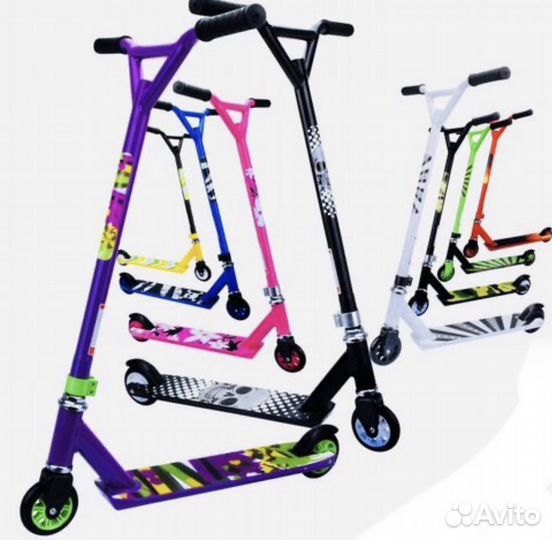Трюковой самокат. Хром, Люкс. Огромный выбор