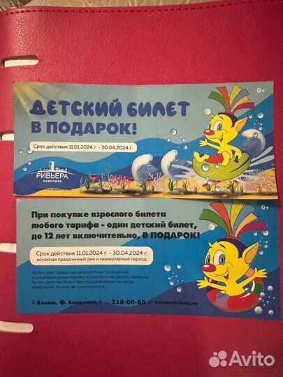 Детский билет в аквапарк Ривьера