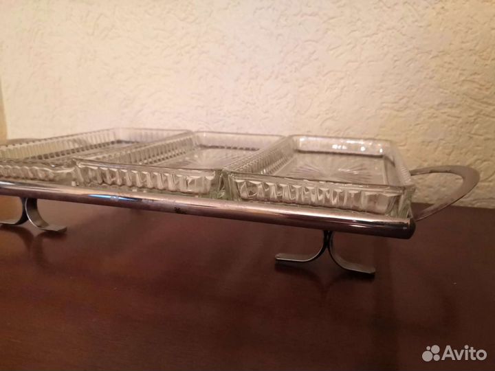 Менажница металл стекло