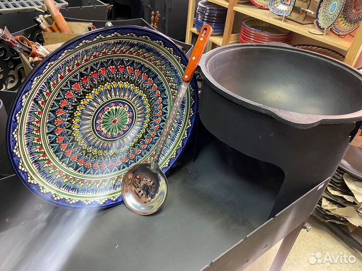 Мангал с печью для казана+казан+ ляган