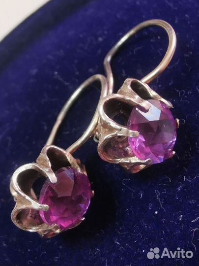 Серебряные серьги СССР 875 пробы