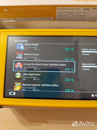 Новый прошит Nintendo switch lite 128гб