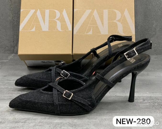 Туфли Zara джинсовые голубые р 36-40