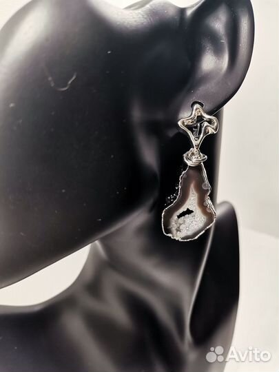 Серьги из срезов агата