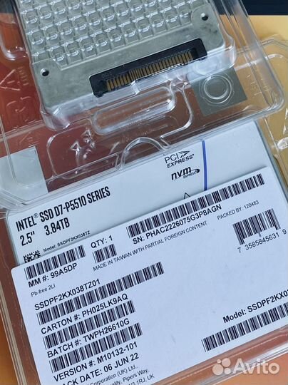 Новый серверный ssd intel 3,84tb ssdpf2kx038tz01