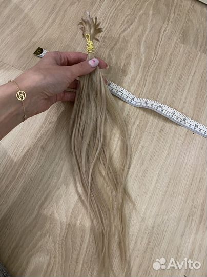 Волосы для наращивания блонд бу 49 см