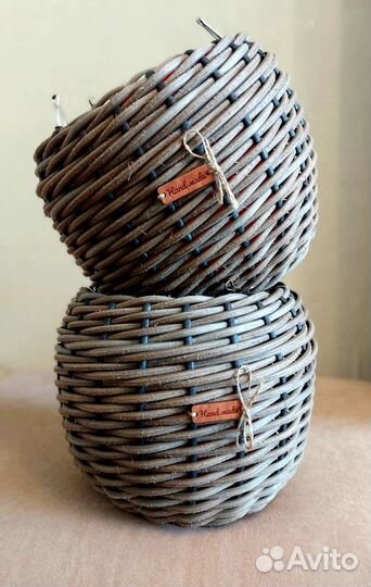 Кашпо плетеное подвесное