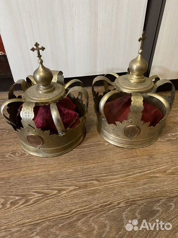 Старинные венчальные короны-пара