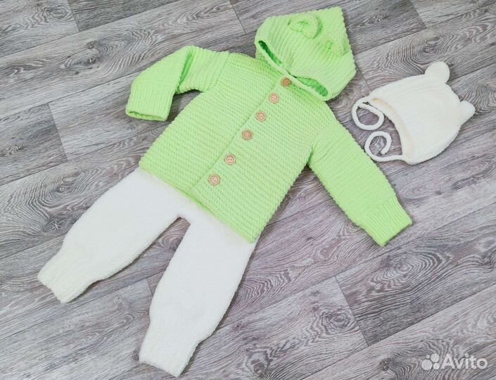 Плюшевый вязаный костюм ручная работа