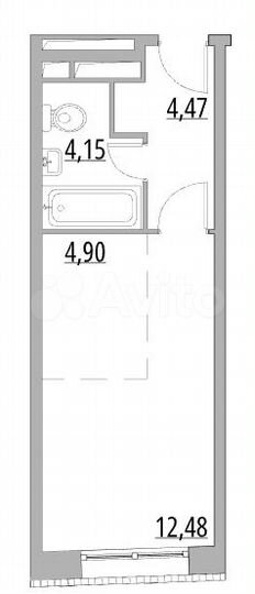 Квартира-студия, 26 м², 2/4 эт.