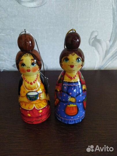 Ёлочные игрушки деревянные набор 10шт