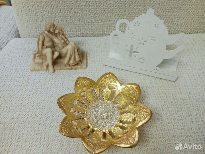 Ваза тарелка декоративная металлическая