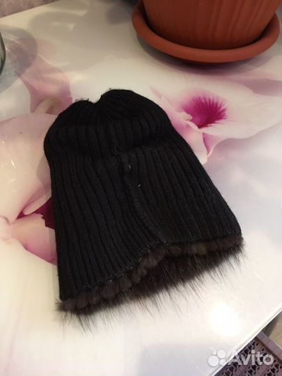 Шапка из вязаной норки