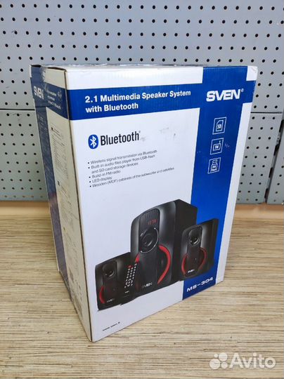 Актив.колонки 2.1 Sven MS-304 черный/красный (40W