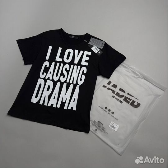 Футболка чёрная Jaded London Drama Slogan Tee