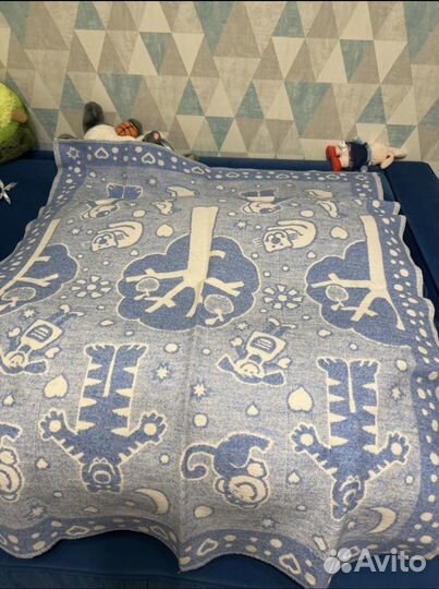 Байковое одеяло детское и пледик